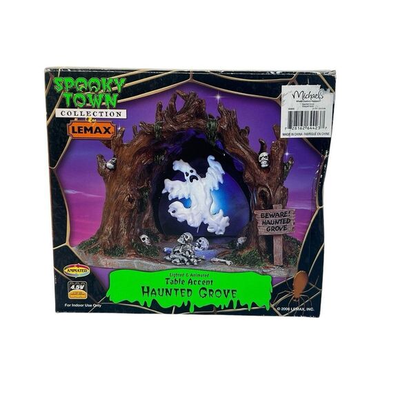 2006 Lemax Spooky Town‎ 64423 Haunted Grove Lighted & Animated Ghost Cave - Picture 1 of 10